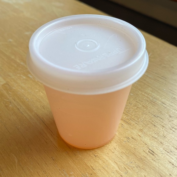 1950s Tupperware Midget Containers Pastel Orange #101 & Top #201 Dressing - Picture 1 of 6